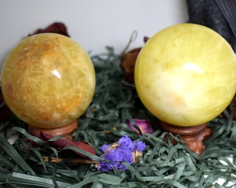 Lemon Calcite (Yellow Calcite) Crystal Balls