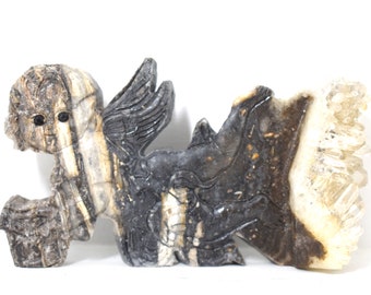 Cherub Cupid Geode Carving - Clear Quartz
