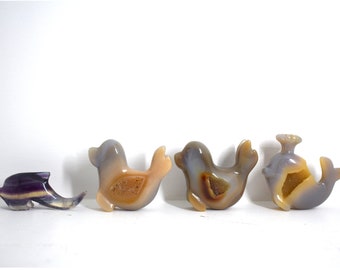 Crystal Ocean Animals Seals/Whale/Dolphin (Agate, Fluorite)