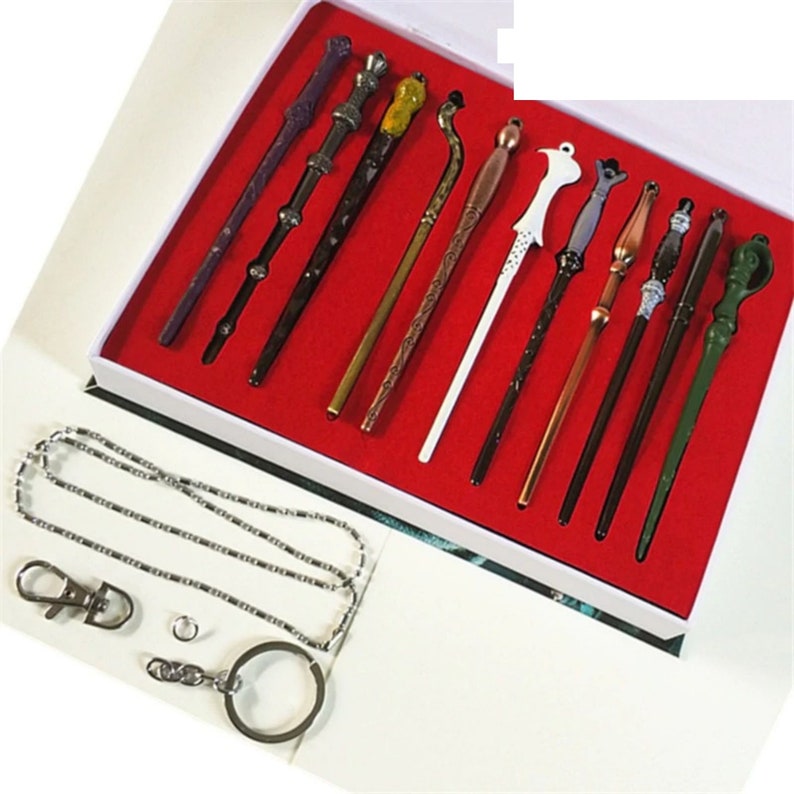 15Pcs Harry Potter Magic Wands Keychain Collectable Hogwarts Etsy