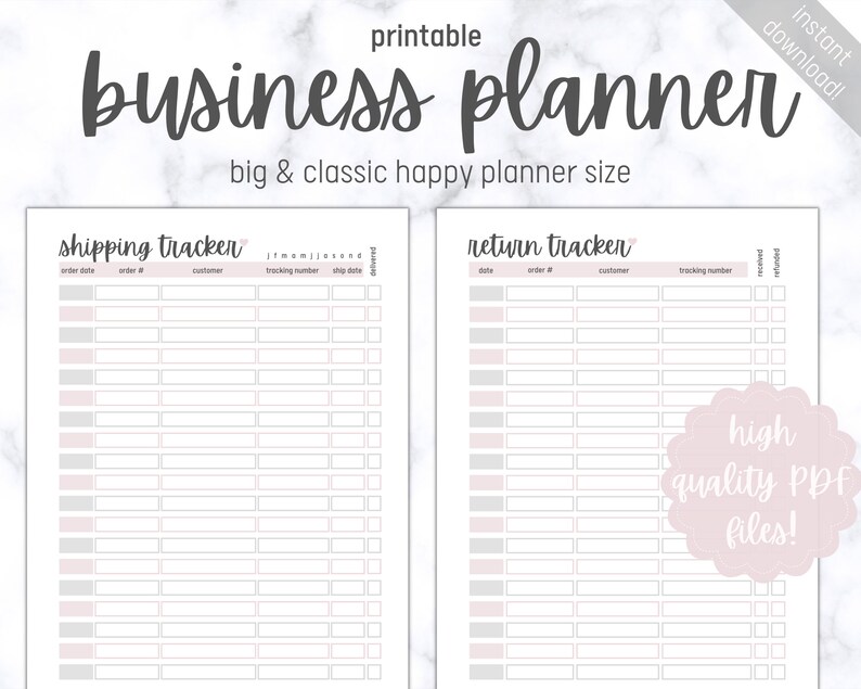 Business Planner Printable Bundle Big & Classic Happy Etsy