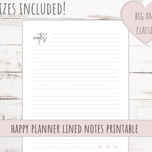 Class Notes Printable Note Pages Lined Paper Graph Paper | Etsy