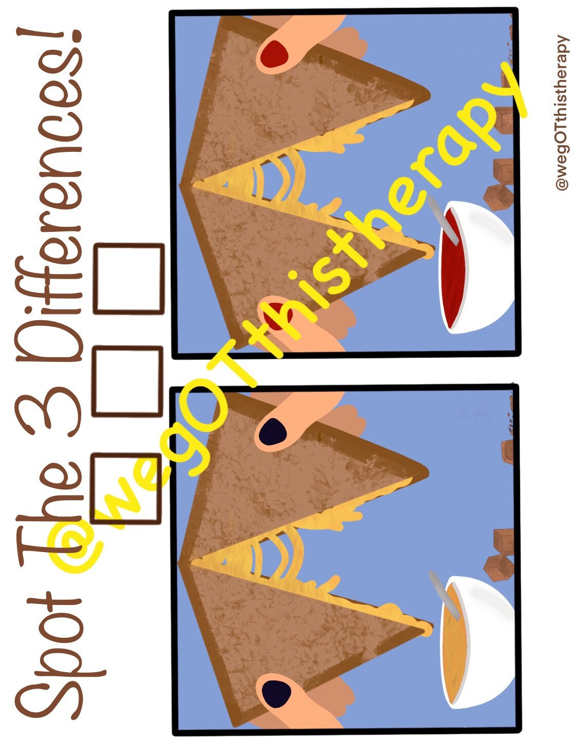 Spot the THREE Differences Food Themed Worksheets for Kids | Etsy