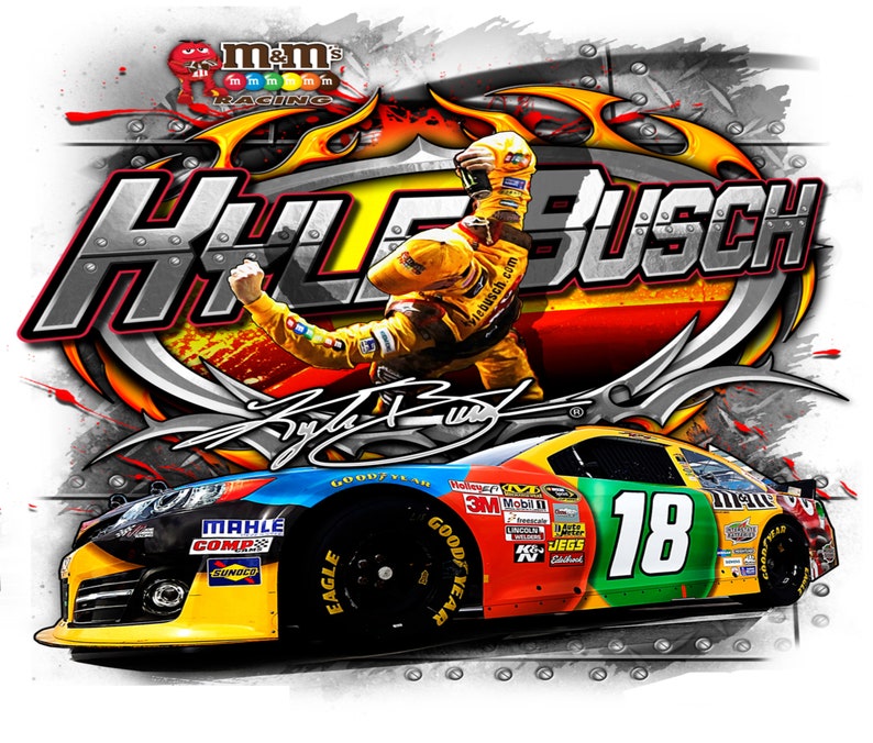 Download Nascar Kyle Busch 20oz Straight Tumbler Design Template ...