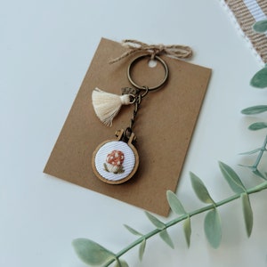 Mini Mushroom Embroidered Keychain, Hand Embroidered Keychain, Cute Mushroom Keychain, Cute Keychain, Aesthetic Keychain, Best Gift