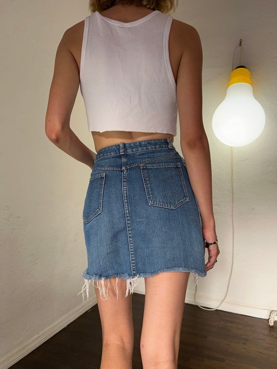 Vintage Cutoff Denim Skirt - image 4