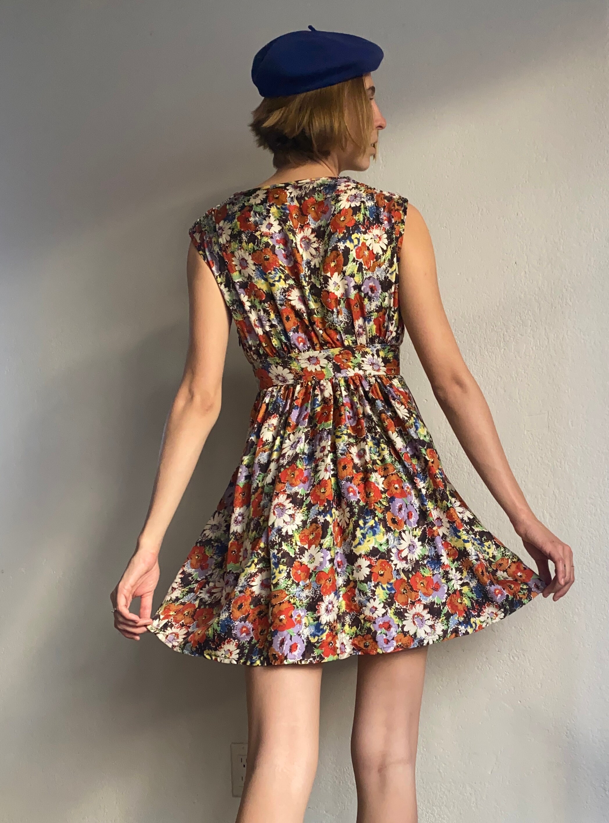 90s Silky Dress Steven Alan Floral Skater Vintage - Etsy