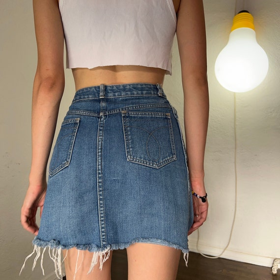 Vintage Cutoff Denim Skirt - image 6