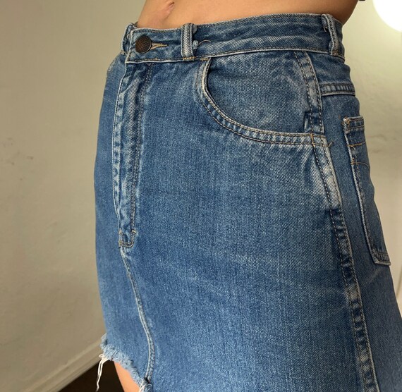 Vintage Cutoff Denim Skirt - image 7