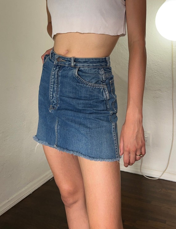 Vintage Cutoff Denim Skirt - image 1