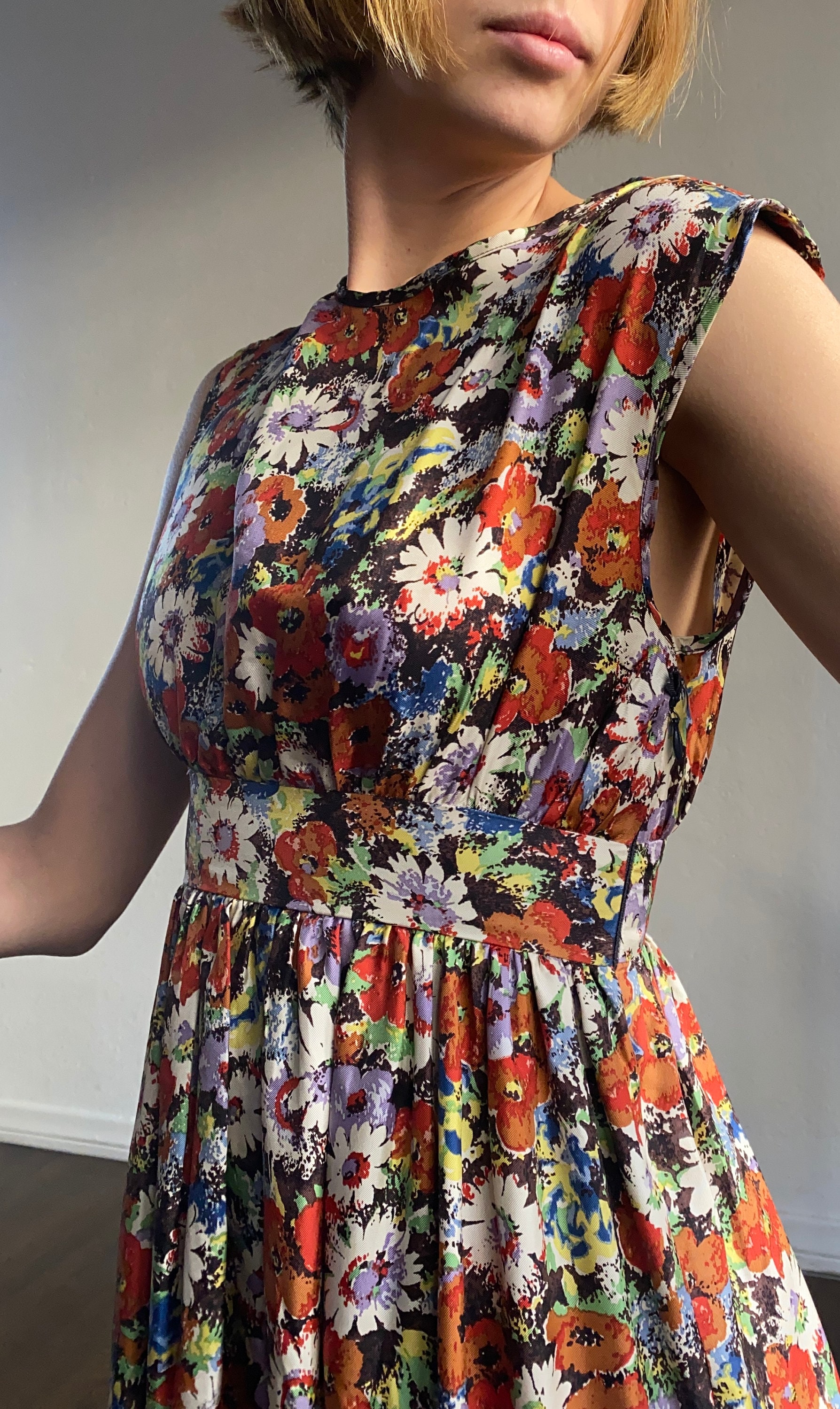 90s Silky Dress Steven Alan Floral Skater Vintage - Etsy