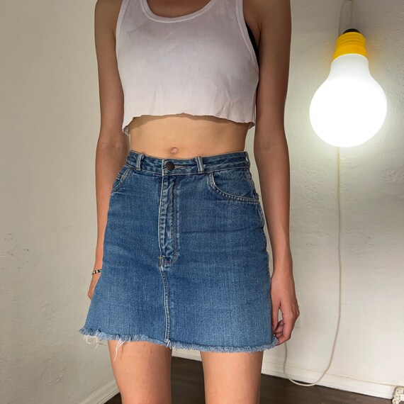 Vintage Cutoff Denim Skirt - image 5