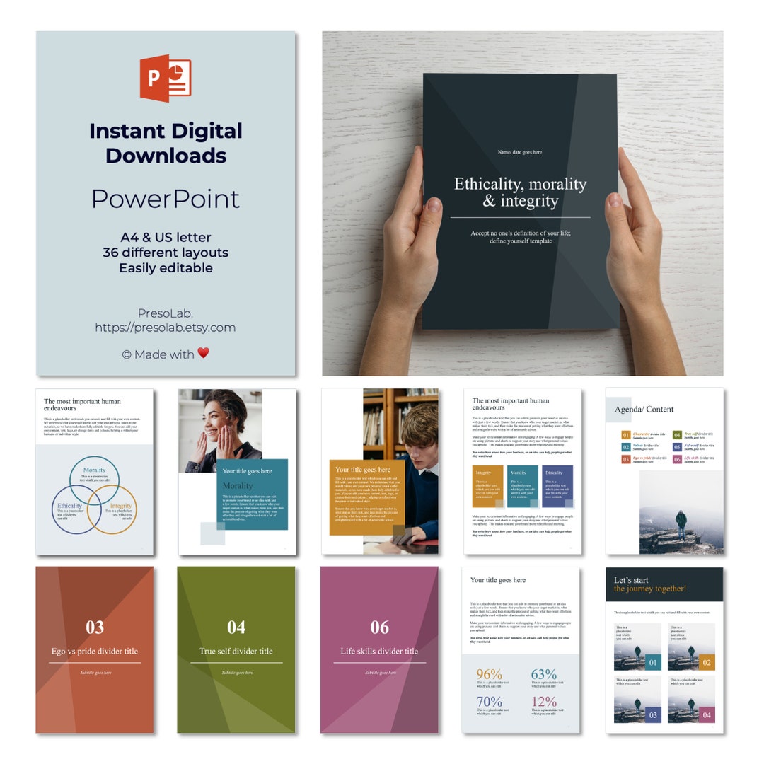 POWERPOINT BOOKLET TEMPLATE – Instant Digital Editable Download ...