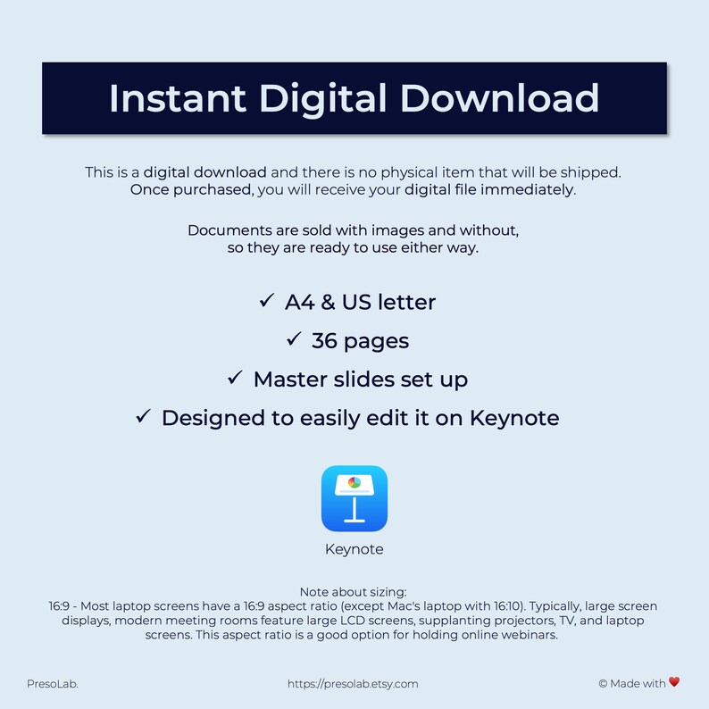 KEYNOTE BOOKLET TEMPLATE Instant Digital Editable Download Make Your ...