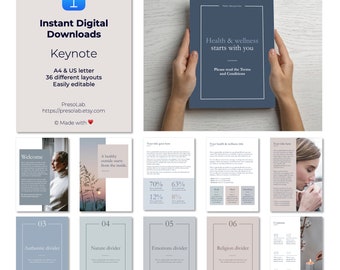 PLANTILLA DE FOLLETO DE KEYNOTE – Descarga digital editable instantánea – La salud y el bienestar empiezan contigo
