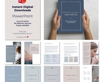POWERPOINT BOOKLET TEMPLATE – Instant Digital Editable Download – Health & wellness starts with you