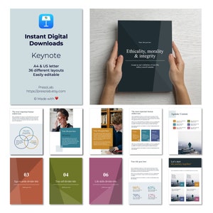 PLANTILLA DE FOLLETO KEYNOTE – Descarga editable digital instantánea – Ética, moralidad e integridad