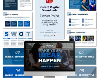 PLANTILLA DE PRESENTACIÓN DE POWERPOINT – Descarga digital editable instantánea – Haz realidad tus ideas