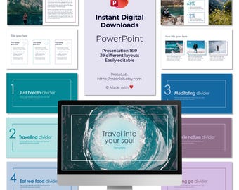 PLANTILLAS DE PRESENTACIÓN DE POWERPOINT – Descarga digital editable instantánea – Viaja a tu alma