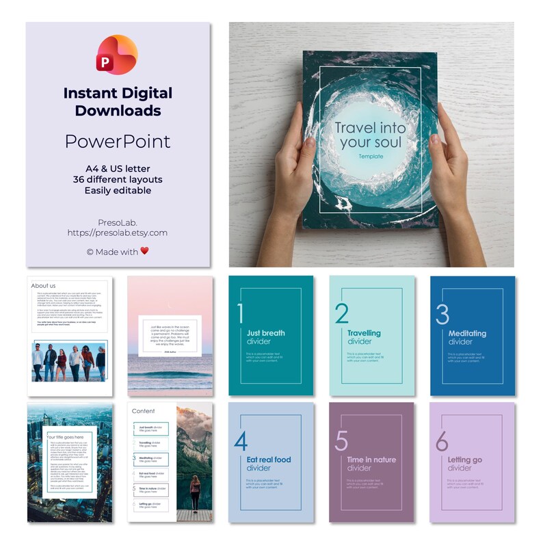 POWERPOINT BOOKLET TEMPLATES – Instant Digital Editable Download ...
