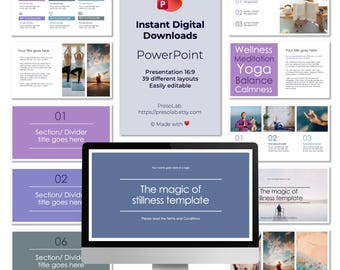 POWERPOINT PRESENTATION TEMPLATE – Instant Digital Editable Download – The magic of stillness