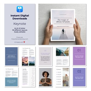 PLANTILLA DE FOLLETO KEYNOTE – Descarga editable digital instantánea – La magia de la quietud