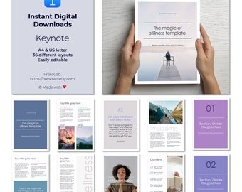 PLANTILLA DE FOLLETO DE KEYNOTE – Descarga digital editable instantánea – La magia de la quietud