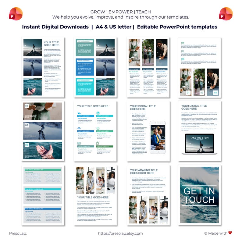POWERPOINT BOOKLET TEMPLATE – Instant Digital Editable Download – Grow ...