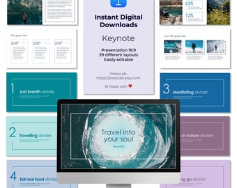 PLANTILLAS DE PRESENTACIÓN DE KEYNOTE – Descarga digital editable instantánea – Viaja a tu alma