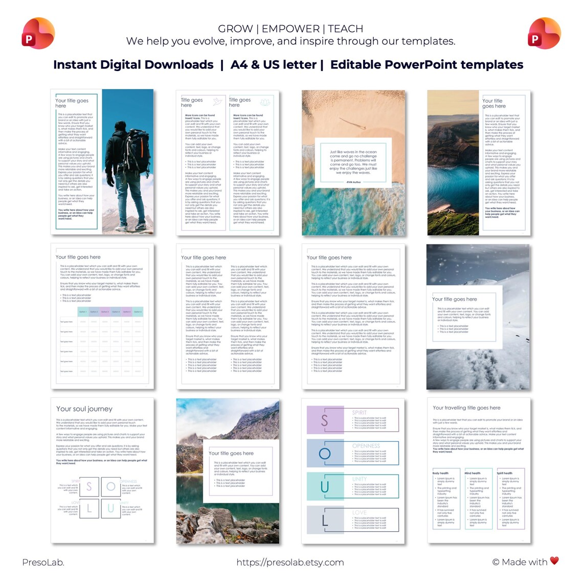 POWERPOINT BOOKLET TEMPLATES – Instant Digital Editable Download ...