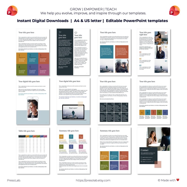 POWERPOINT BOOKLET TEMPLATE – Instant Digital Editable Download ...