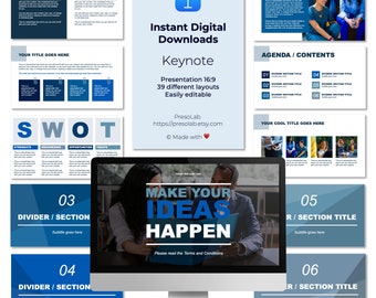 PLANTILLA DE PRESENTACIÓN DE KEYNOTE – Descarga digital editable instantánea – Haz realidad tus ideas