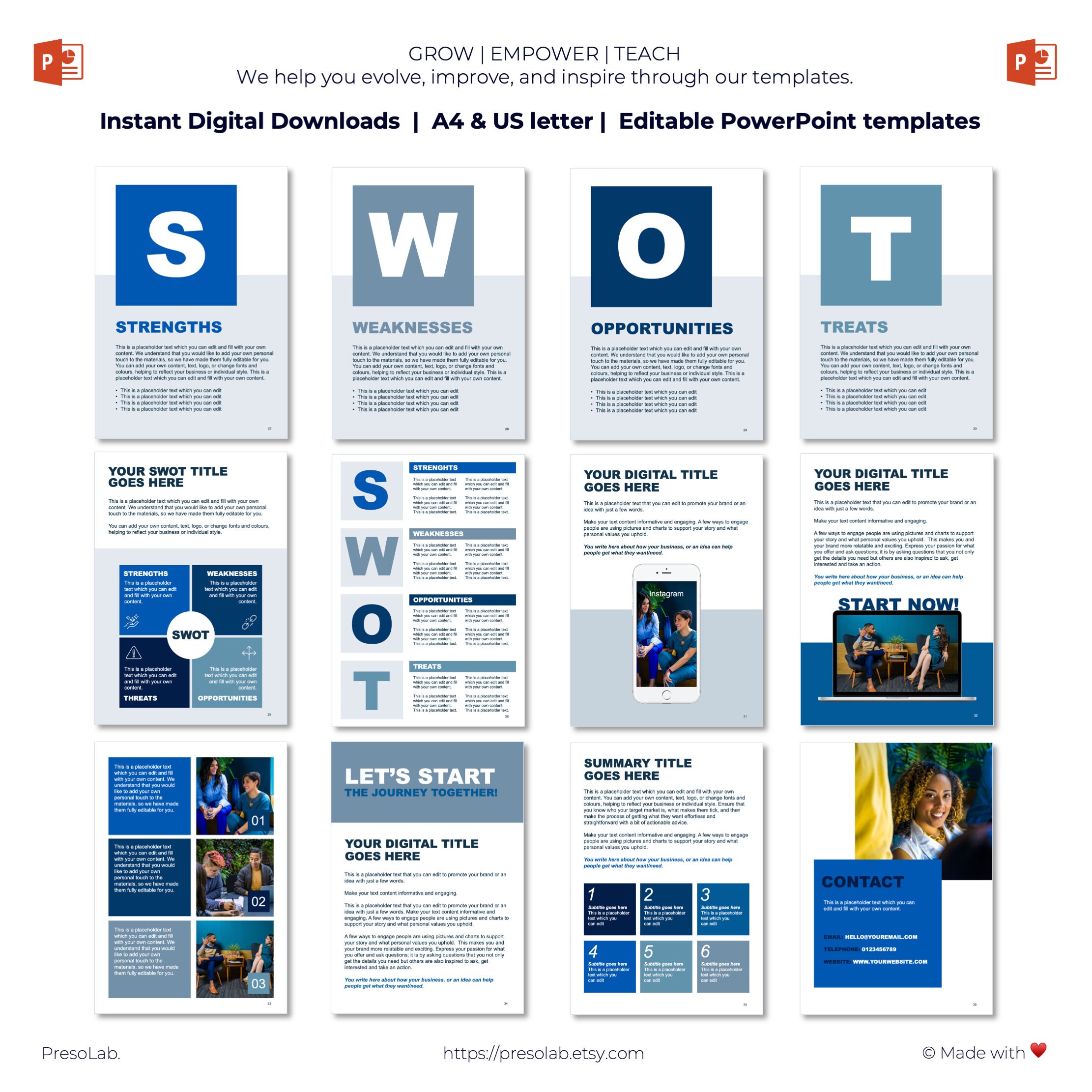 POWERPOINT BOOKLET TEMPLATE Instant Digital Editable Download Make Your ...
