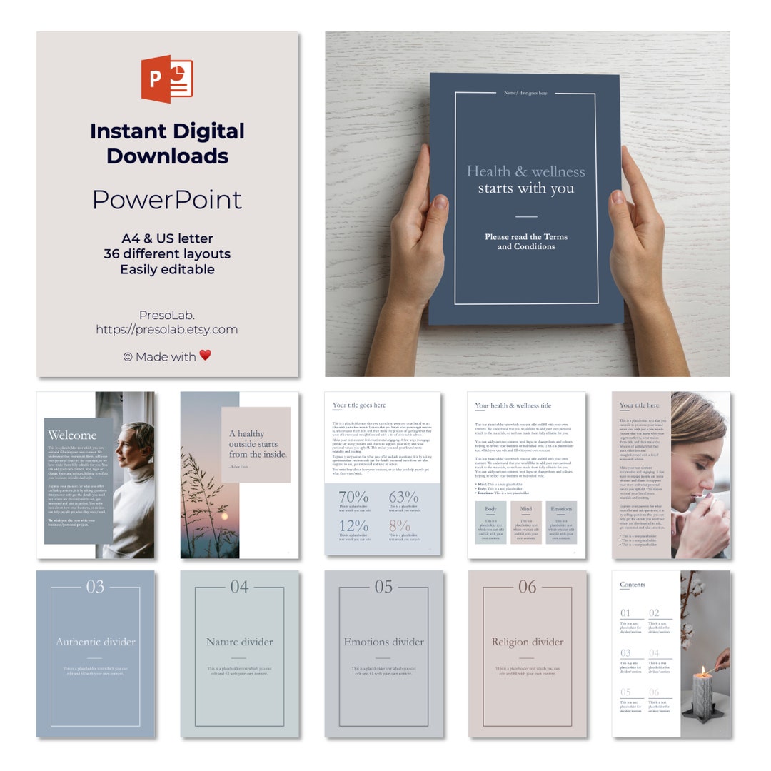 POWERPOINT BOOKLET TEMPLATE – Instant Digital Editable Download ...