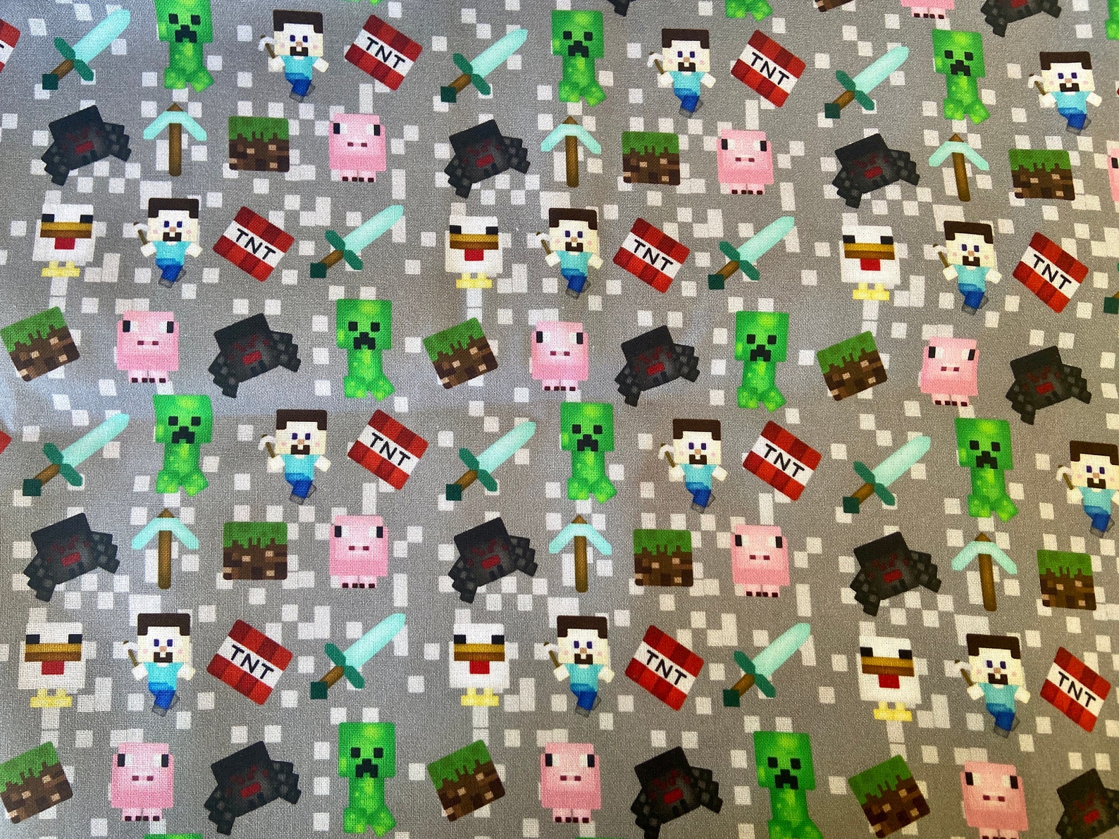 MINECRAFT FABRIC 100 Cotton Fabric Cotton Fabric Mask Etsy