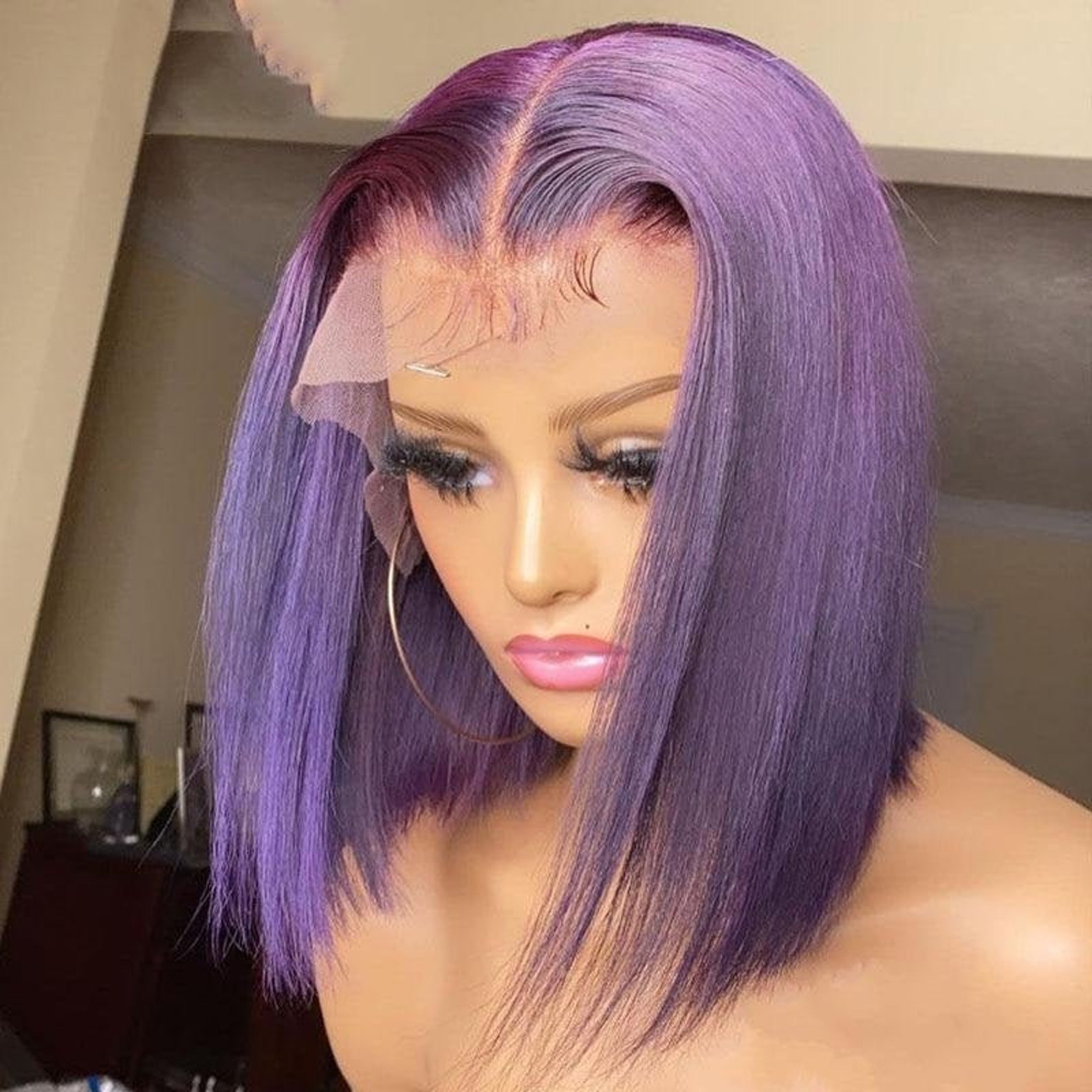 Color Lace Front Wig Bob Style Lace Front Wigs Human Hair Etsy UK