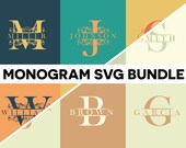 Split Monogram SVG, Serif Embroidery Font, Fancy Letters Font, Last Name, Fonts for Cricut, Family Last Name Sign, SVG Files for Cricut