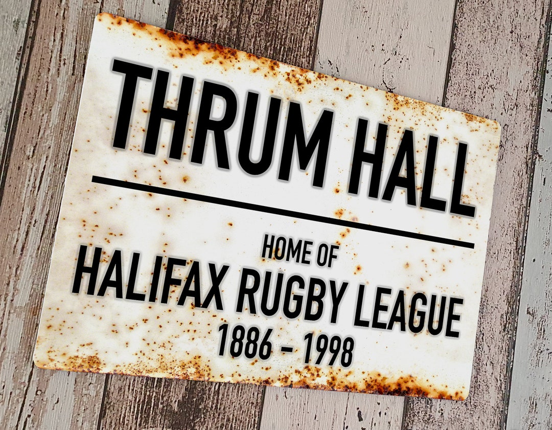 Thrum Hall Stadium Halifax Rl Vintage Street Sign Etsyde
