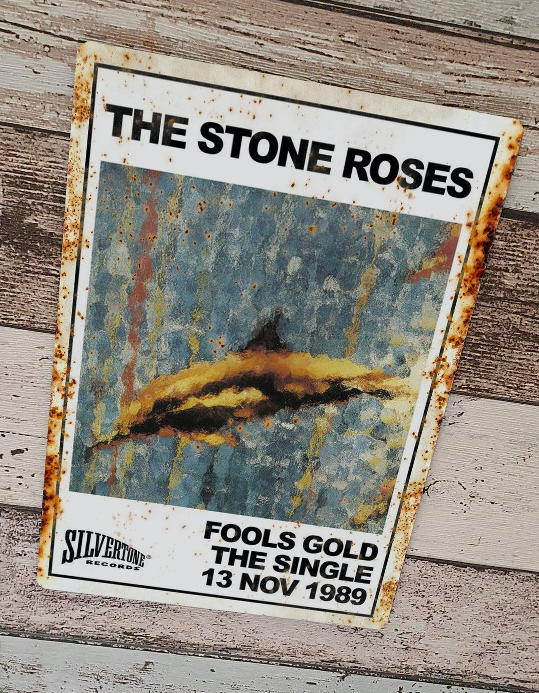 The Stone Roses Fools Gold Vintage Aluminium Sign Etsy UK