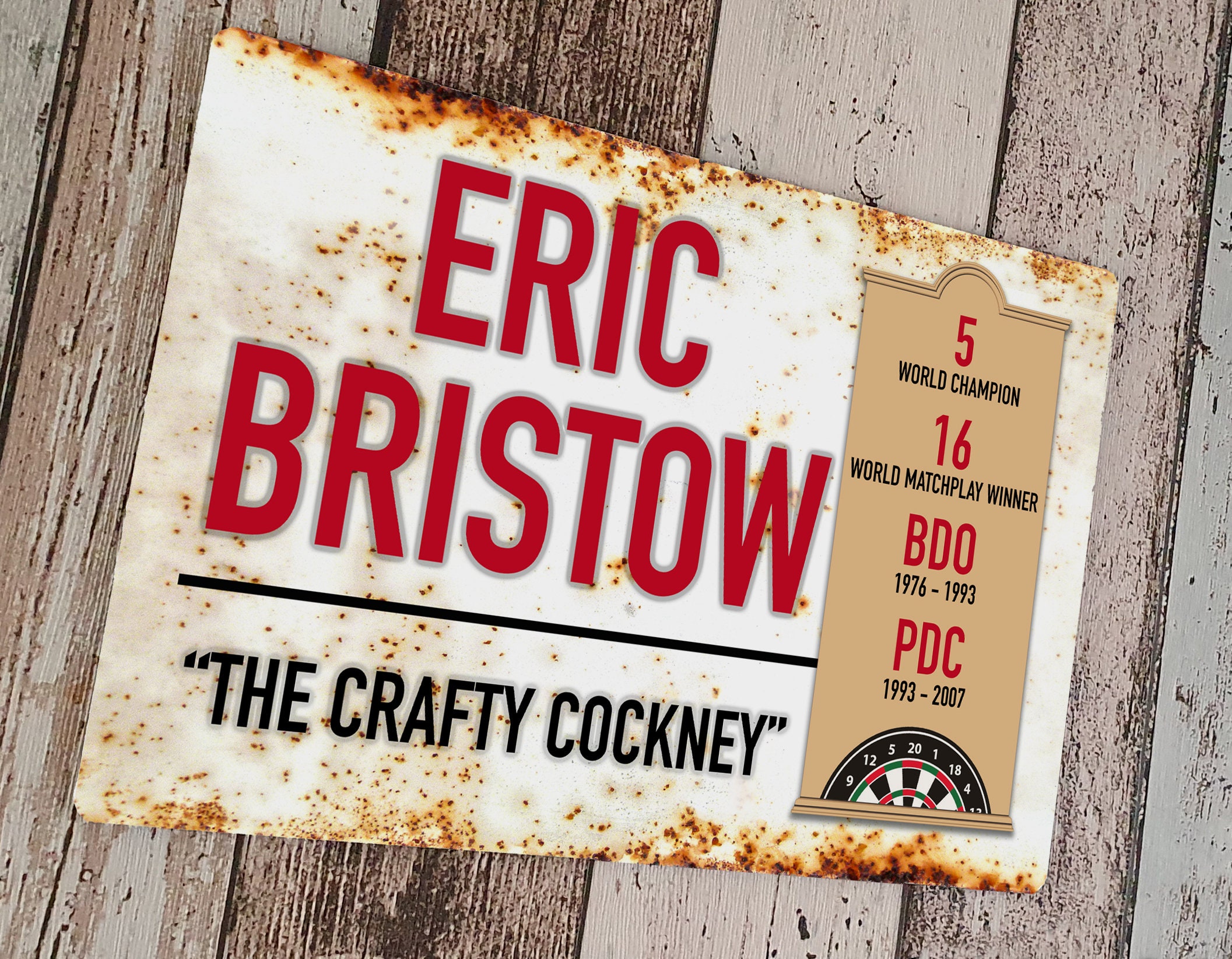 Eric Bristow - Darts Vintage Street Sign
