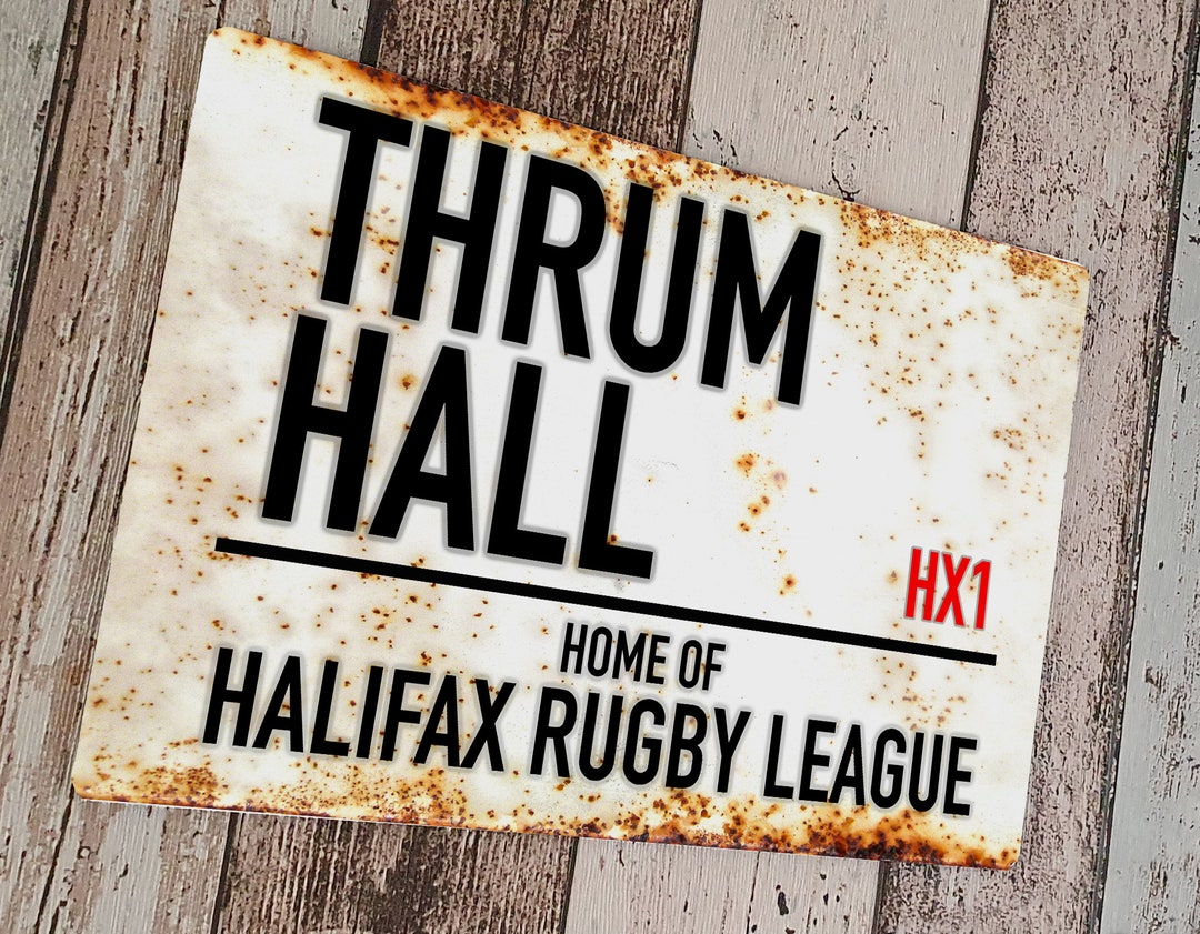 Estadio Thrum Hall Halifax Rl Vintage Street Sign Etsy España