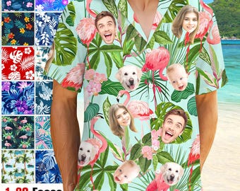 Custom Face Hawaiian Shirt, Personlized Photo Aloha Shirt for Dad