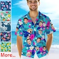 Personalized Hawaiian Shirt with Face,Custom Hawaiian Shirt with Photo,Custom hawaiian shirt logo text,All Over Print Face Shirt for Men