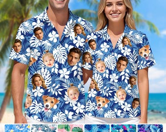 Custom Picture Face Hawaiian Shirt: Personalized Photo Floral Aloha Shirt, Dad Family Matching Shirts