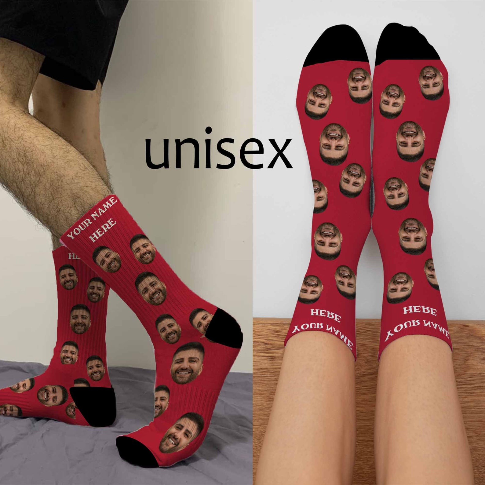 Custom Socks With Face & Name Personalized Socks Gifts Print Etsy