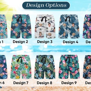 Personalized Face Swim Trunks: Custom Men's Bathing Suit, Men Swimwear Shorts image 2