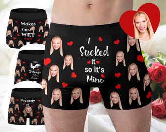 Personalized Face Boxer Briefs: Custom Photo Underwear for Him, Funny Valentine Gift