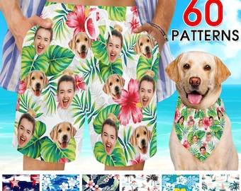 Custom Face Swim Trunks, Personalized Men's Board Shorts, Father's Day Gift