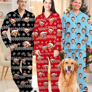 Custom Family Pajamas Set: Personalized Pet Photo Christmas Pajama Gift