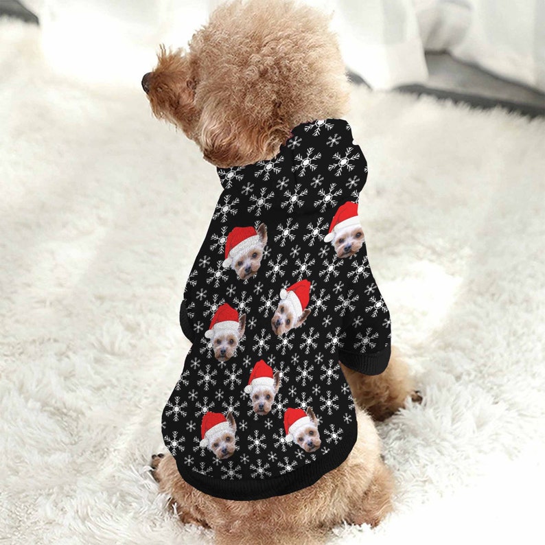 Photo Custom Pet Hoodie: Personalized Dog & Cat Clothing Schwarz